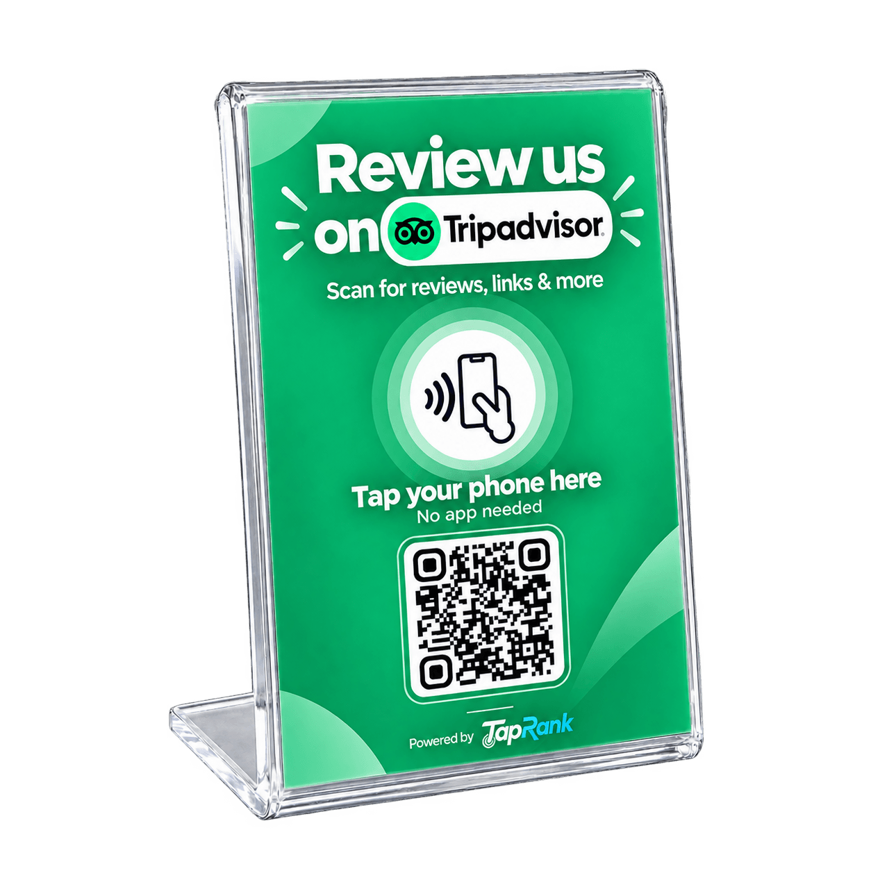 Tripadvisor TapRank NFC and QR acrylic stand
